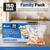 image:imageReli Gallon Freezer Bags 150pk  Resealable Freezer Storage Gallon Size  Food Storage Resealable Bags  LeakProof Double Zipper MicrowaveSafe WriteOn Label BPA Free