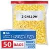image:imageReli 2 Gallon Food Storage Bags 50pk  Resealable Storage 2 Gallon Size  Resealable Bags For Food Toys Supplies  LeakProof Double Zipper MicrowaveSafe WriteOn Label BPA Free