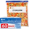 image:imageReli 2 Gallon Freezer Bags 60pk  Resealable Freezer Storage 2 Gal Size  Food Storage Resealable Bags  LeakProof Double Zipper MicrowaveSafe WriteOn Label BPA Free