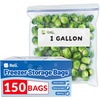 image:imageReli Gallon Freezer Bags 150pk  Resealable Freezer Storage Gallon Size  Food Storage Resealable Bags  LeakProof Double Zipper MicrowaveSafe WriteOn Label BPA Free