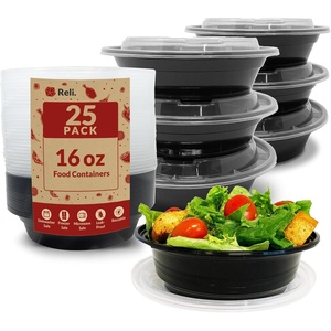 image:imageReli Meal Prep Container Bowls 16 oz 25 Pack Meal Prep Containers Reusable  Plastic Take Out Food Boxes Microwavable Bowls with Lids  Disposable for Takeout To Go Leftover