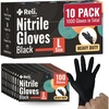 image:imageReli Black Nitrile Gloves Large 1000 Pack Bulk  Heavy Duty Disposable Gloves  Powder Free Latex Free Food Safe  SingleUse  Premium Nitrile Rubber Material for Mechanic Cleaning Cooking
