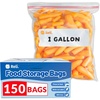 image:imageReli Gallon Food Storage Bags 150pk  Resealable Storage Gallon Size  Resealable Bags For Food Toys Supplies  LeakProof Double Zipper MicrowaveSafe WriteOn Label BPA Free