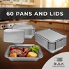 image:imageReli Aluminum Foil Pans with Lids 8x6 60 Pack Meal Prep Food Containers  Disposable Oven amp Freezer Safe for Takeout  To Go Food Storage amp Prep