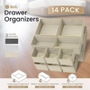 image:imageReli Drawer Organizers Clothes 14 Pack  Foldable Dresser Drawer Organizer  Beige Dresser Drawer Organizers  Fabric Drawer Dividers Foldable Closet Storage Bins Socks Underwear Ties Bras Nursery