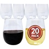 image:imageReli 12oz Plastic Wine Glasses 20 Pack  Disposable Stemless Clear  Premium Plastic Wine Glasses BPAFree Stemless Perfect for Events Elegant