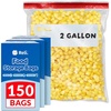 image:imageReli 2 Gallon Food Storage Bags 150pk  Resealable Storage 2 Gal Size  Resealable Bags For Food Toys Supplies  LeakProof Double Zipper MicrowaveSafe WriteOn Label BPA Free
